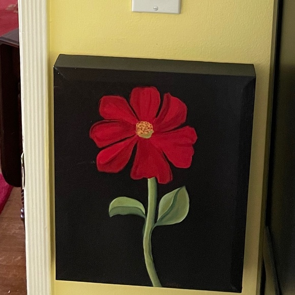PRICE DROP! Dramatic hand painted red flowers 11 x 14" stretch canvas - Set of 2 - Picture 12 of 16